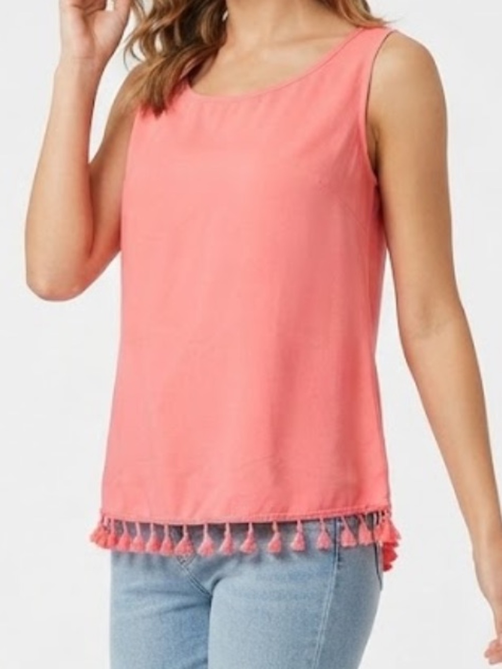 Torrid Women’s Coral Pink Sleeveless Tassel-Hem Top Size 0